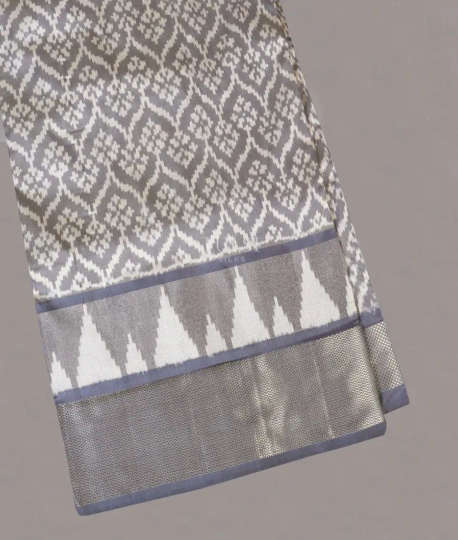 Grey Ikat Silk Saree T576916-image