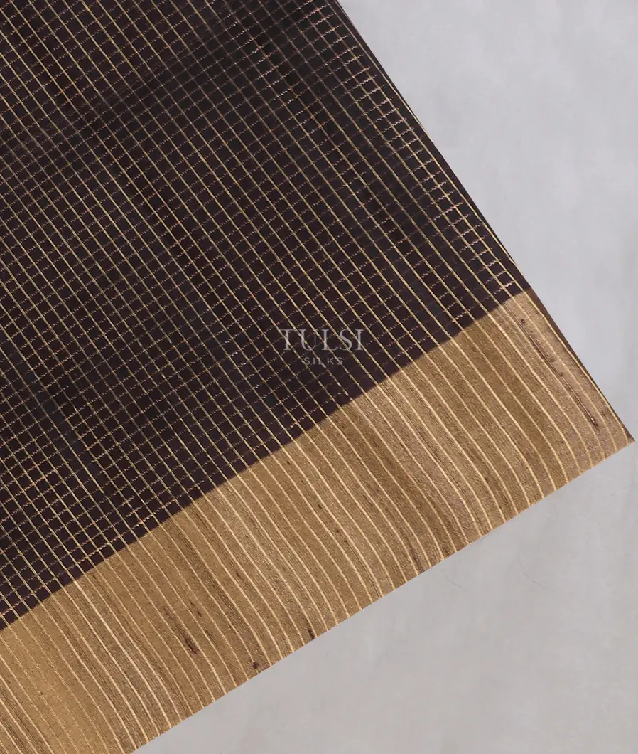 Black Woven Raw Silk Saree T575309-image