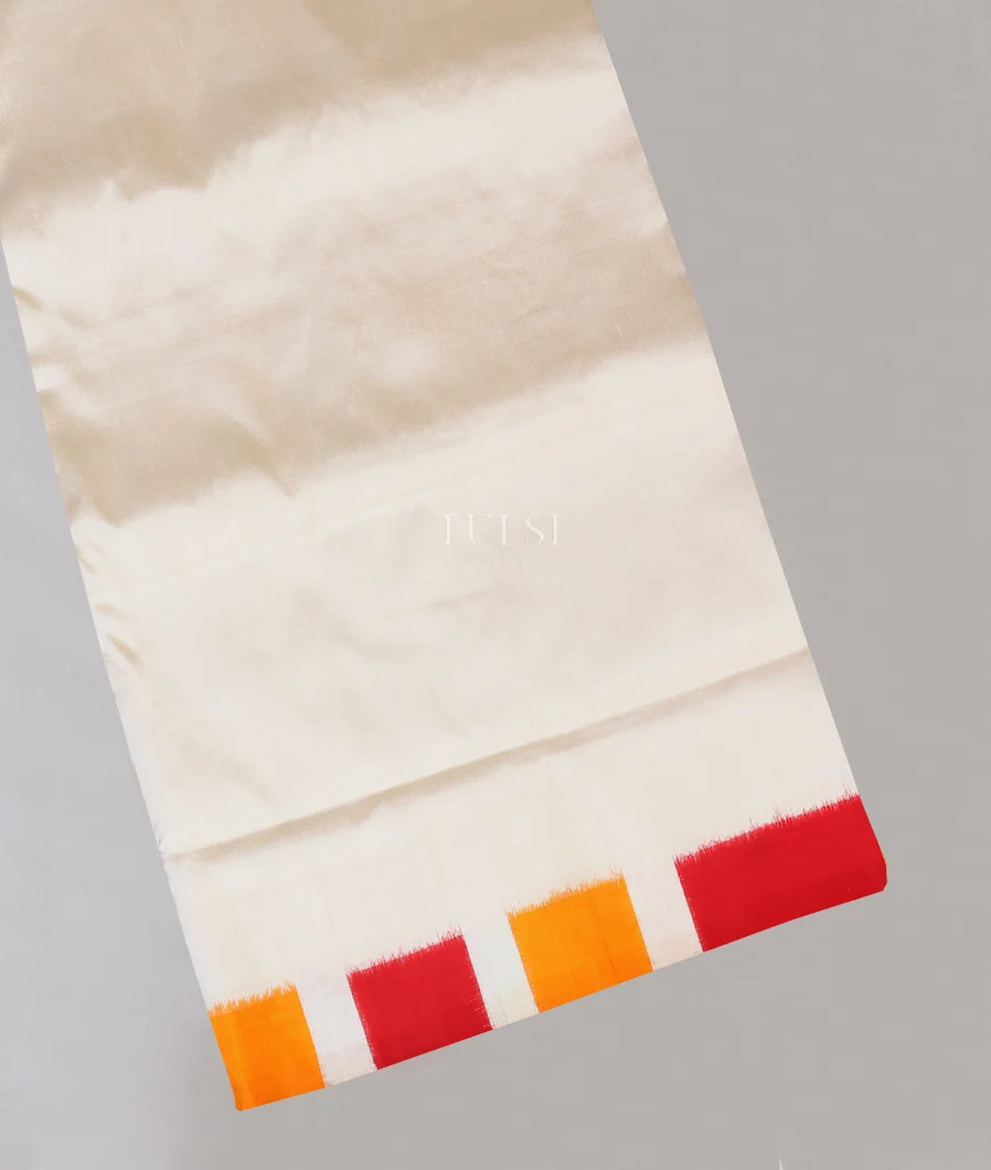 Off - White Ikat Silk Saree T576929-image