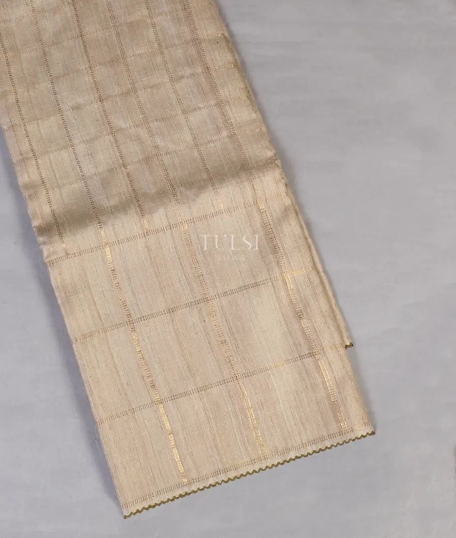 Beige Woven Tussar Saree T573546-image