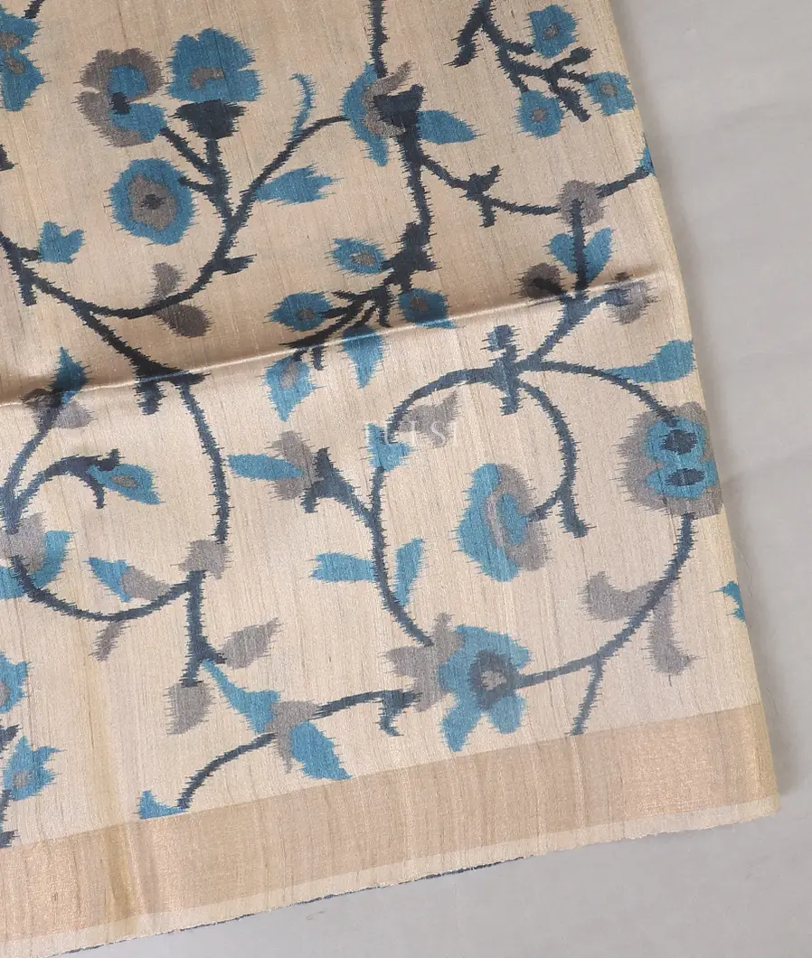 Beige Tussar Printed Saree T574858-image