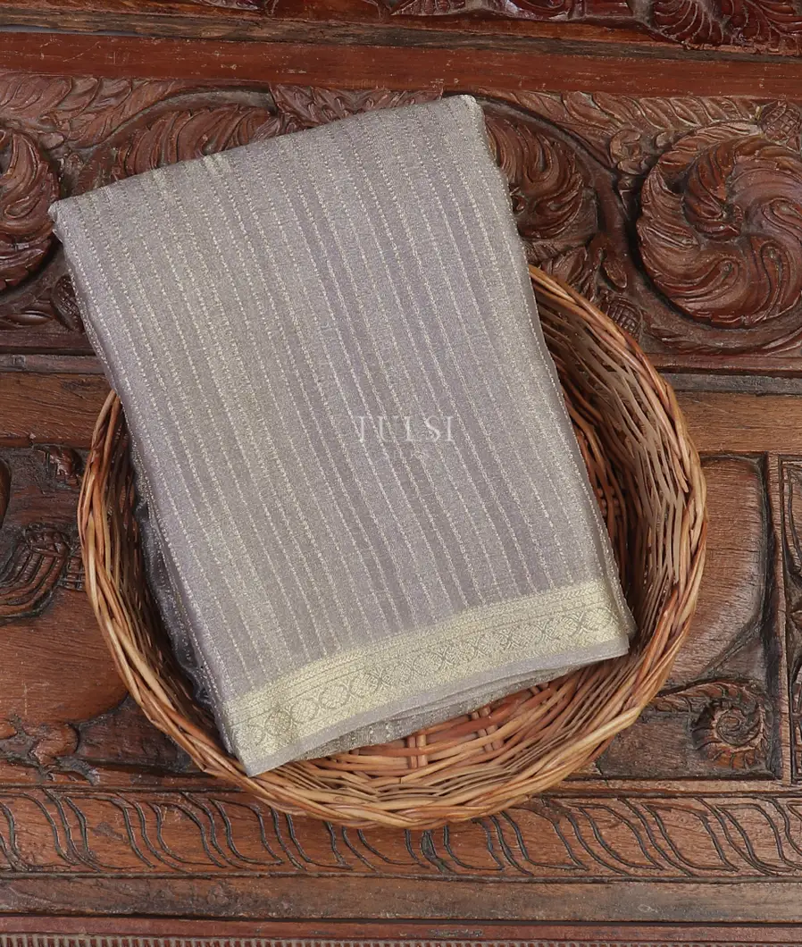 Silver Grey Mysore Georgette Silk Saree T578219-image