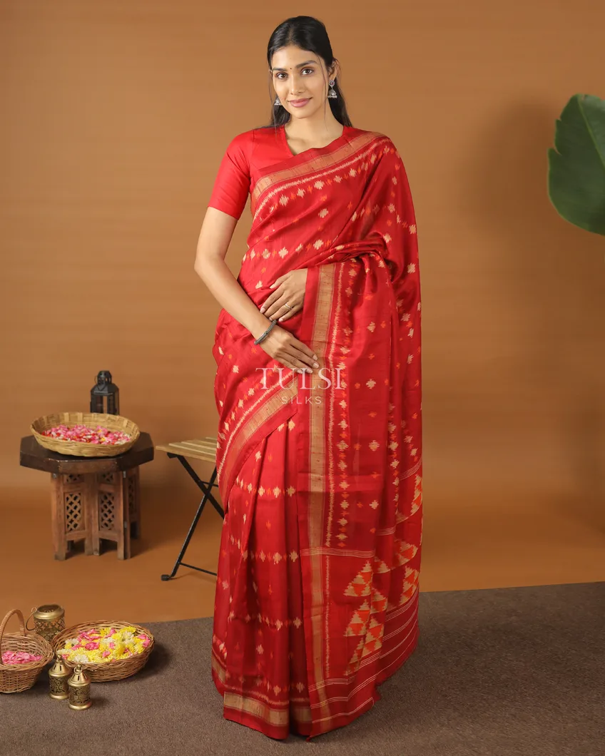 Buy White Patola Silk Saree Online in USA with Red Embroidered Border –  Pure Elegance