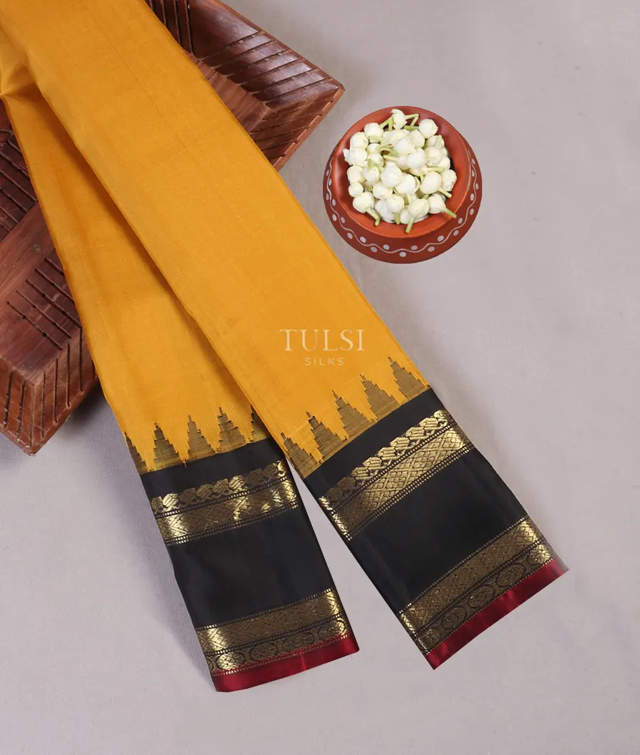Yellow Gadwal Silk Saree T577315-image