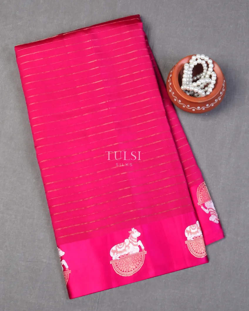 Rani Pink Banaras Silk Saree T578399-image