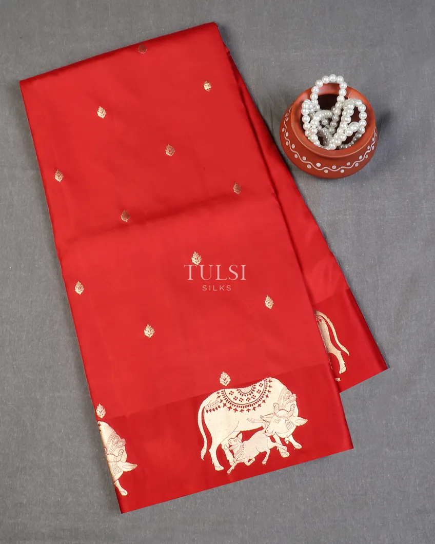 Red Banaras Silk Saree T576297-image