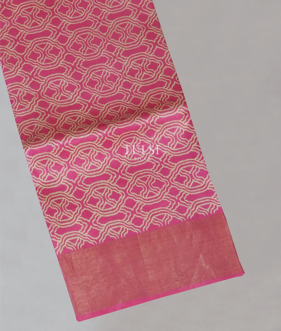 Pink Tussar Printed Saree T572740-image