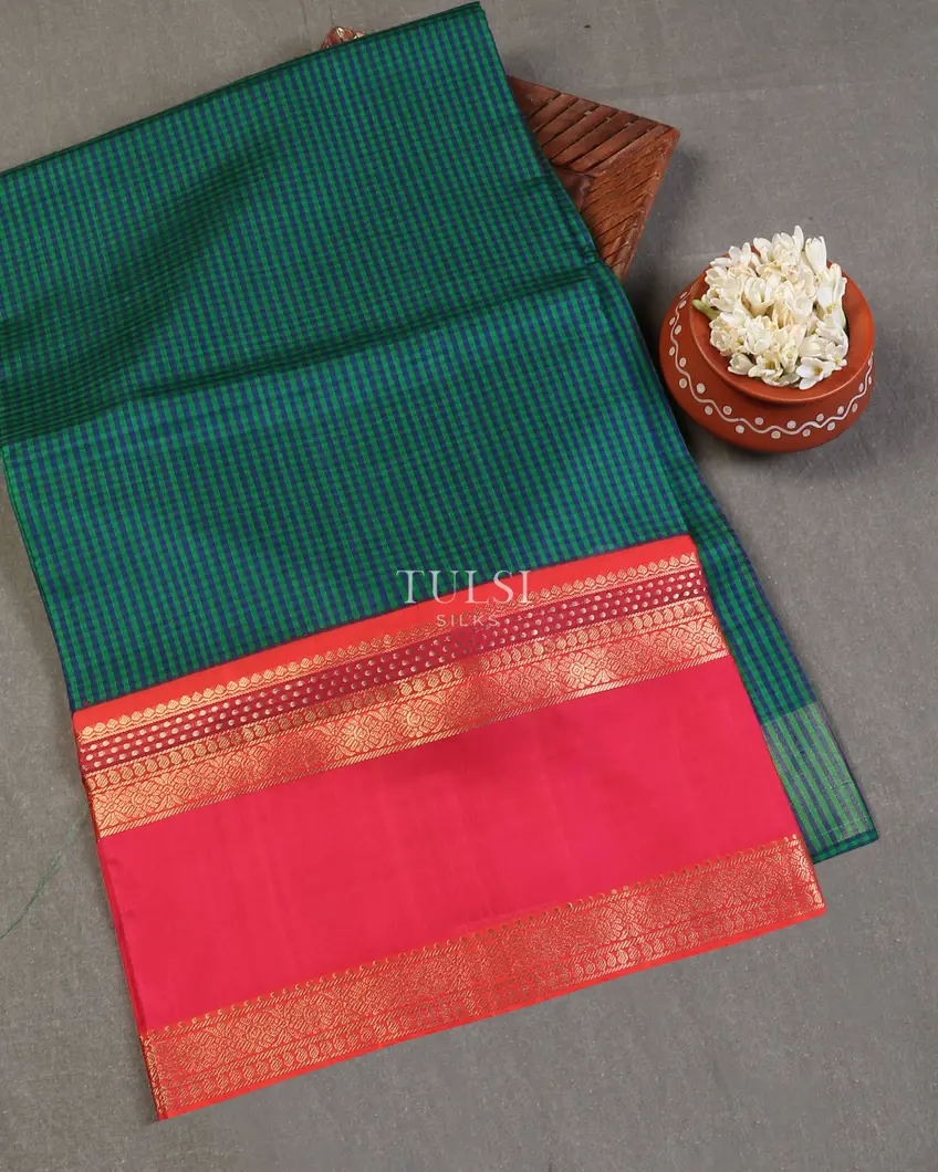 Blue And Green Soft Silk Saree T576825-image