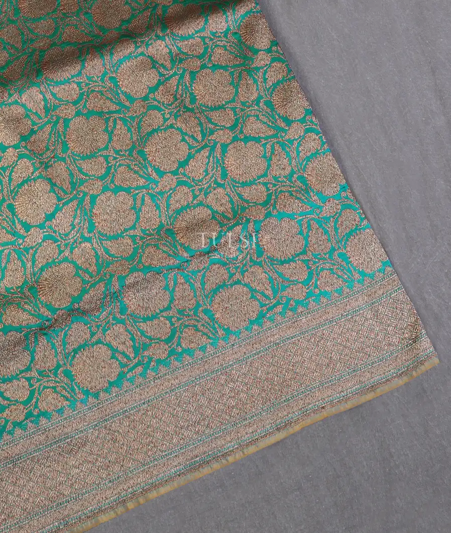 Greenish Blue Banaras Silk Saree T569946-image