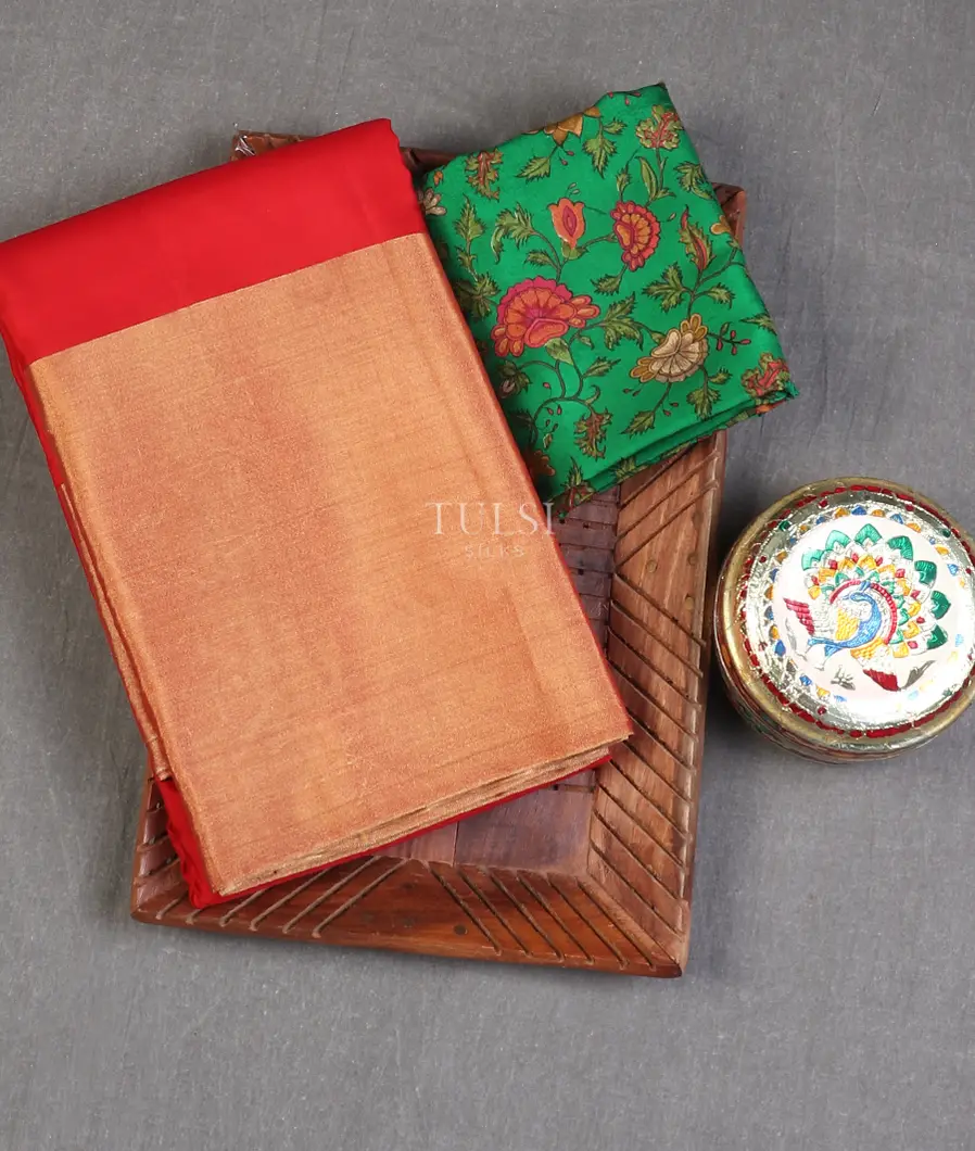 Red Soft Silk Saree T563404-image