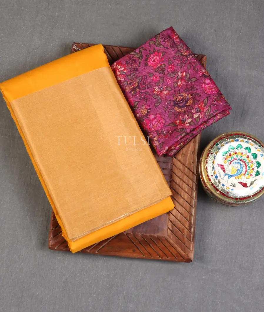 Yellow Soft Silk Saree T563403-1-image