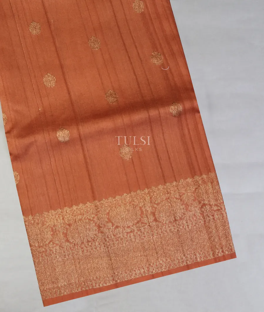 Rust Banaras Tussar Georgette Saree T570252-image