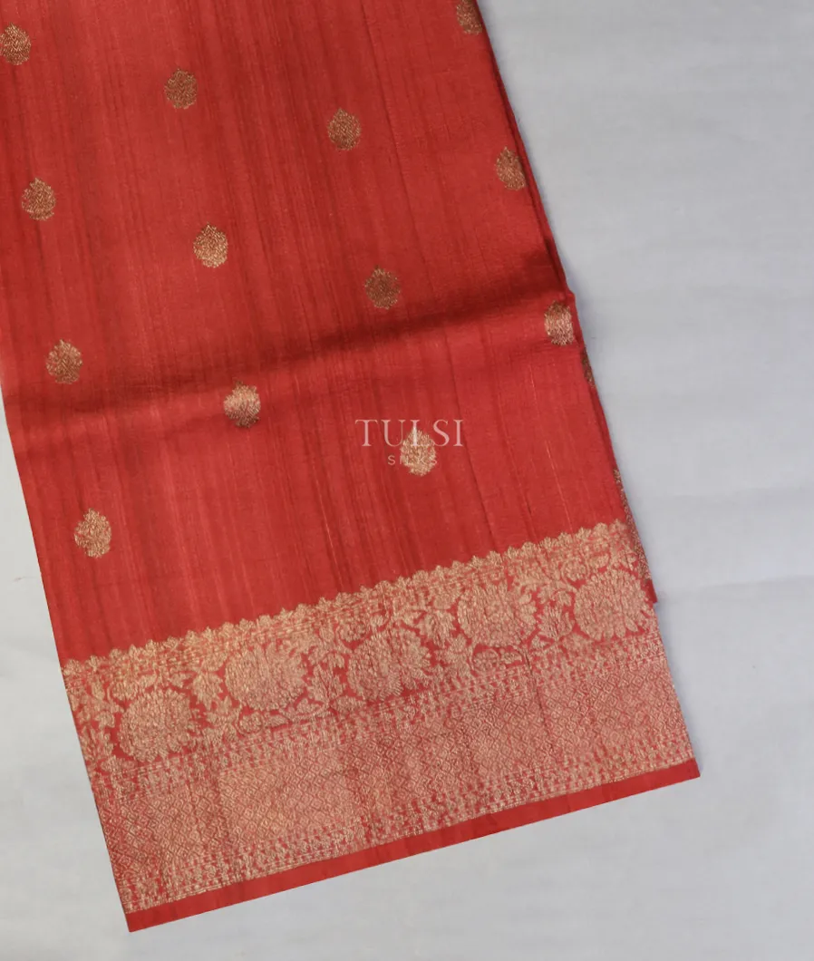 Red Banaras Tussar Georgette Saree T570251-image