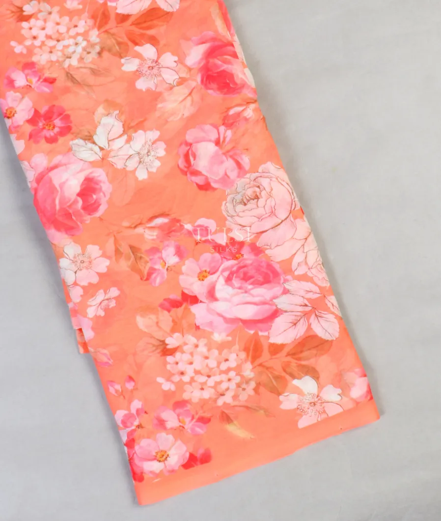 Peach Chiffon Silk Saree T578730-image