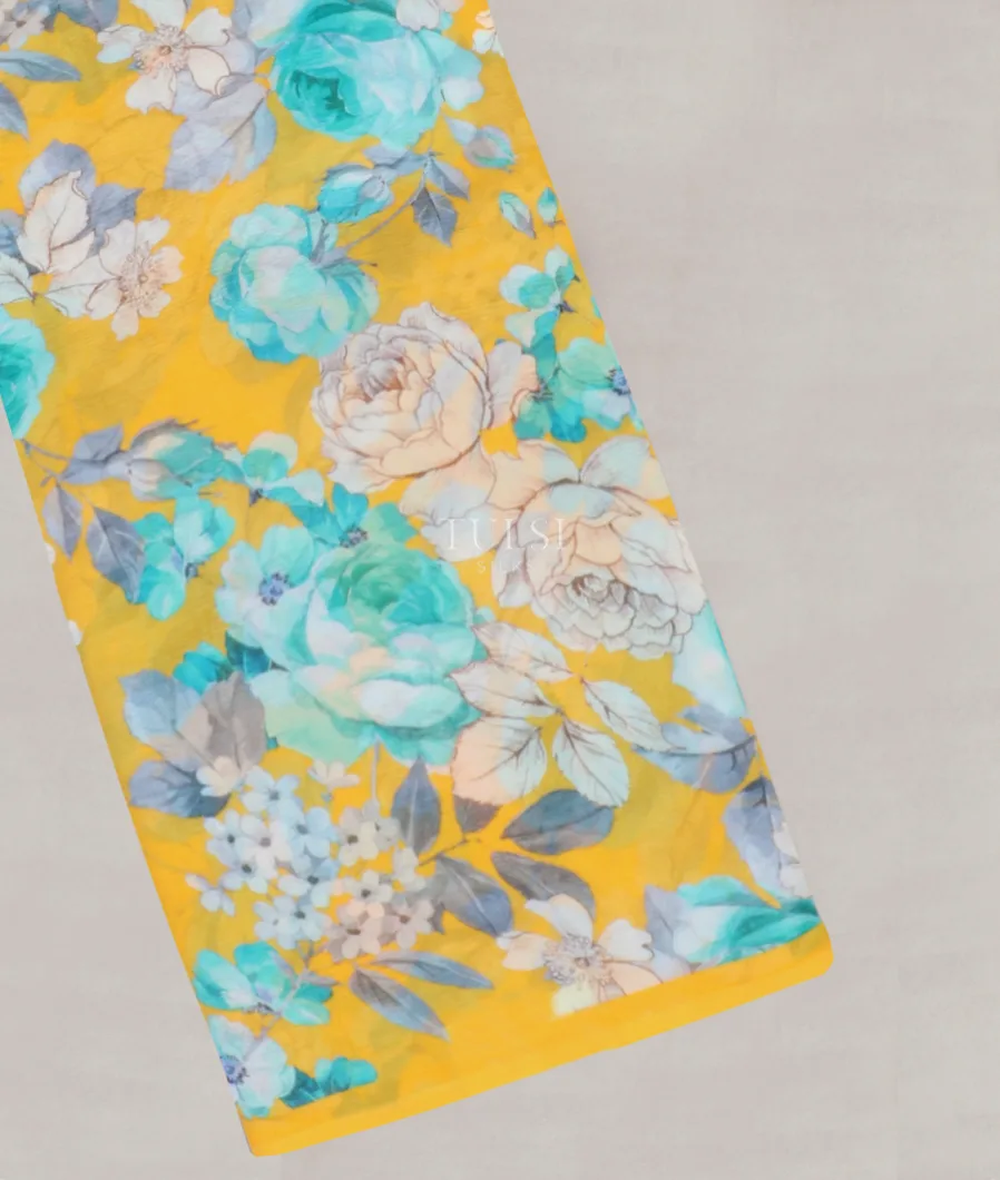 Yellow Chiffon Silk Saree T578729-image
