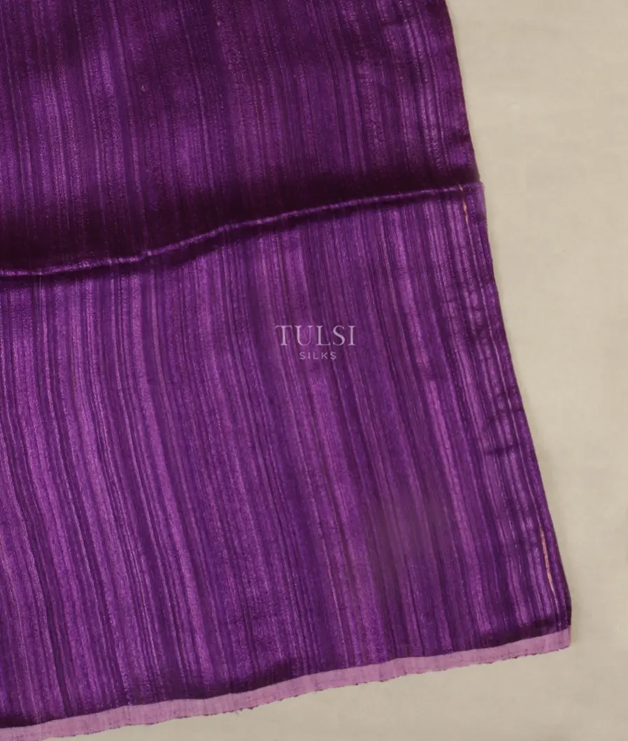 Purple Handwoven Tussar Saree T512500-image