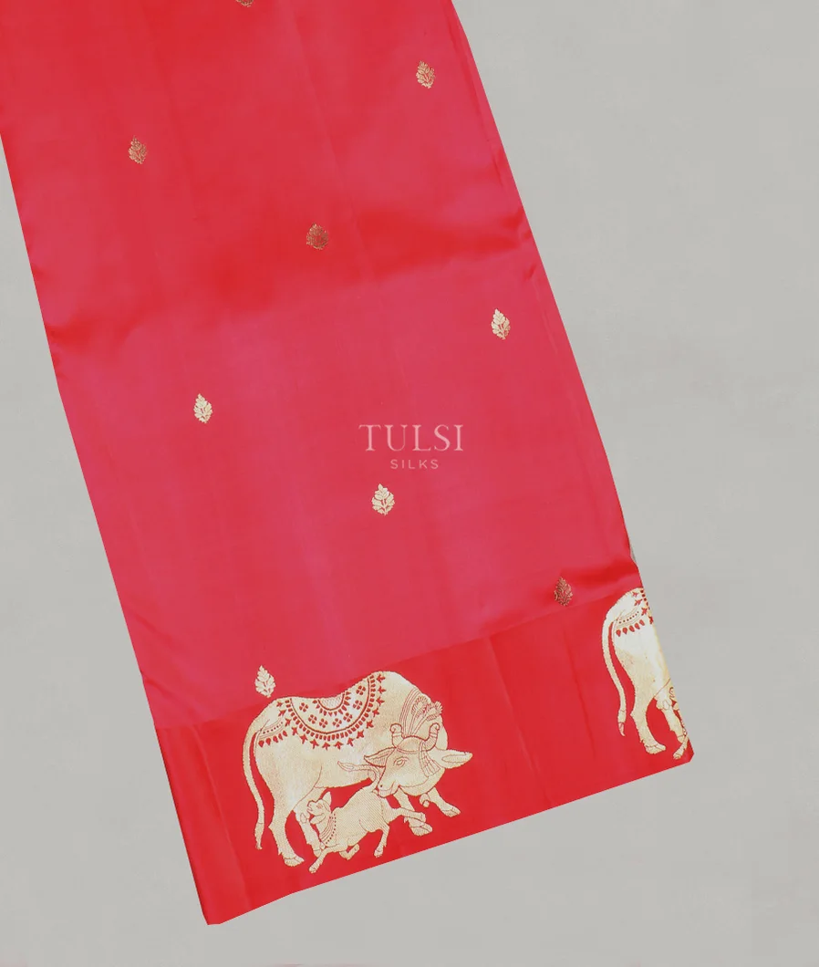 Reddish Pink Banaras Silk Saree T576296-image