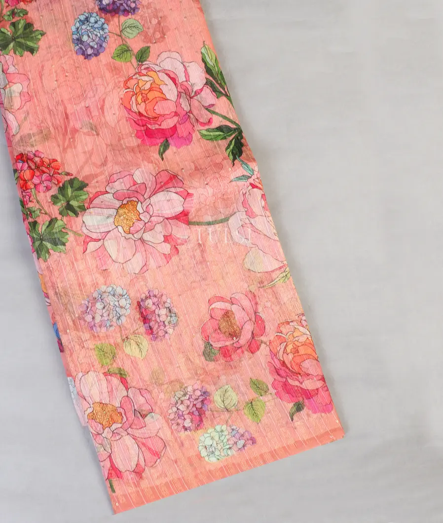 Peach Tussar Organza Saree T571857-image
