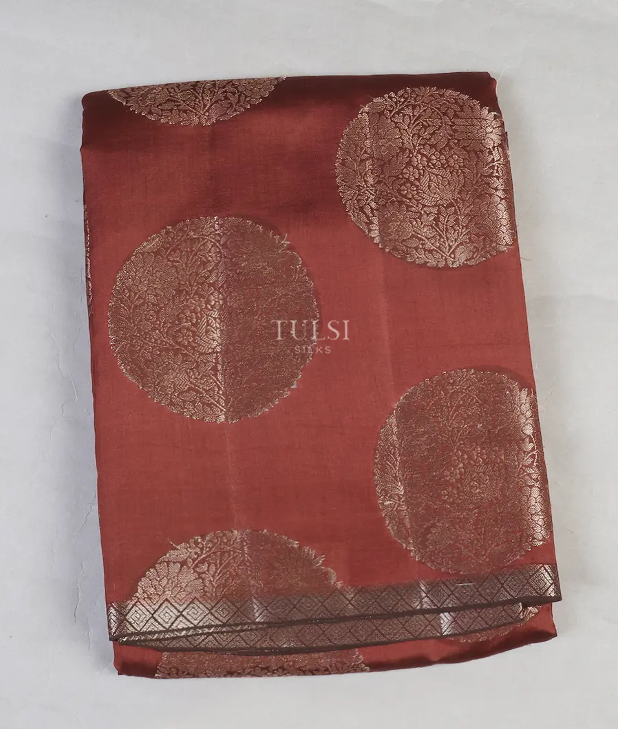 Burnt Umber Brown Chaniya Silk Saree T548071-1-image