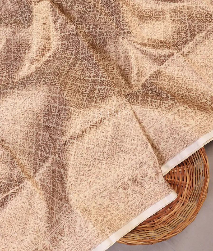 Beige Banaras Silk Saree T579934-image
