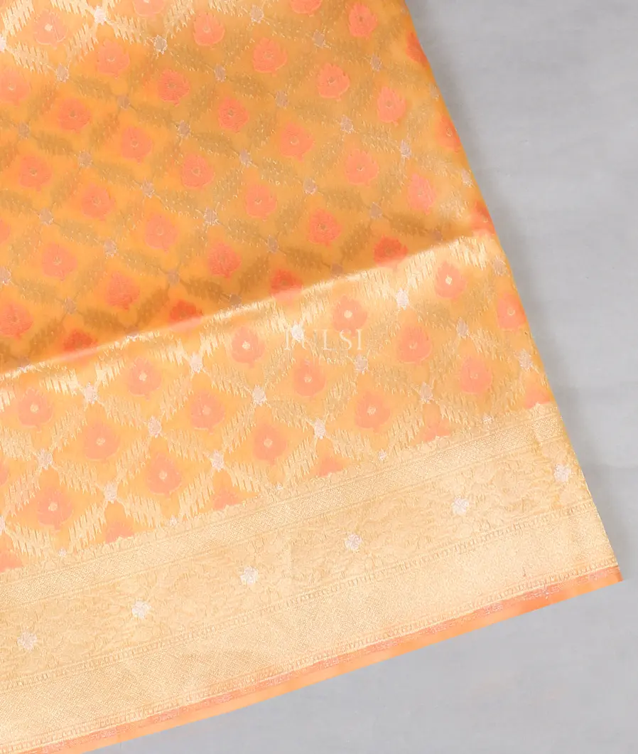 Light Peach Banaras Organza Saree T580264-image