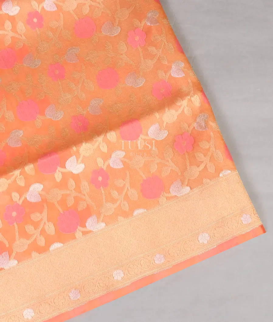 peach Banaras Organza Saree T580262-image