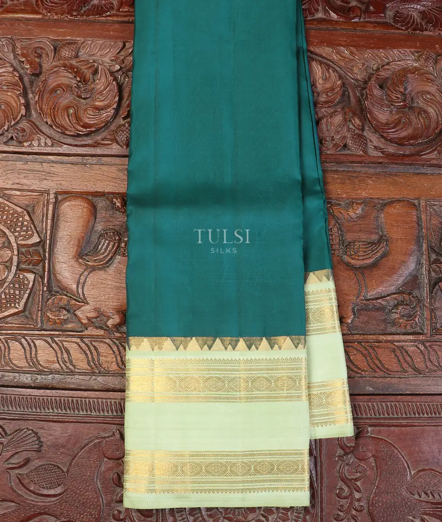 Peacock Blue Kanjivaram Silk Saree T560403-image