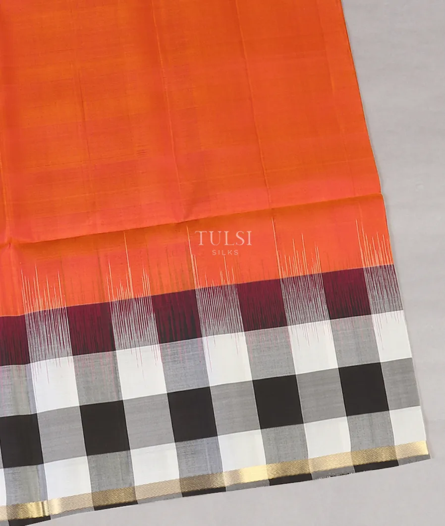 Orangish pink Soft Silk Saree T558331-image
