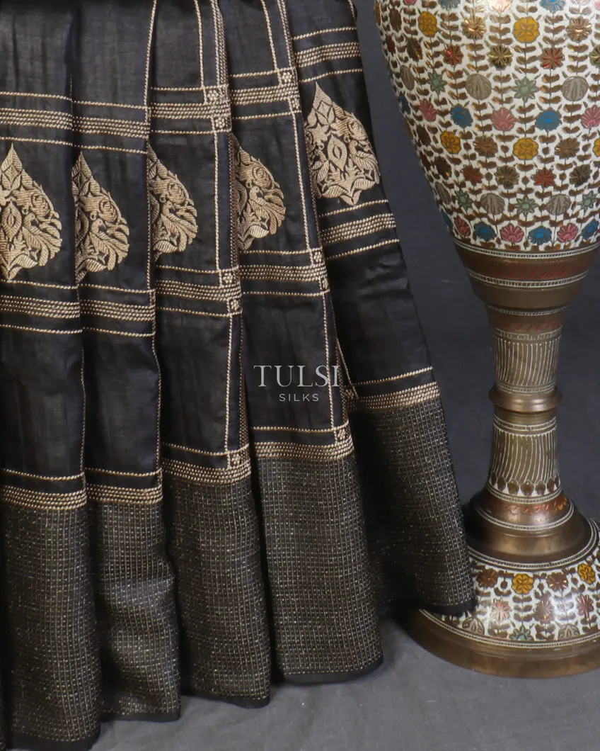 black-tussar-embroidery-saree-t577497-t577497-b