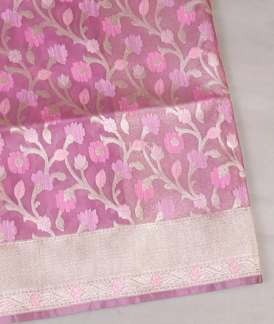 Lavender Banaras Organza Saree T580266-image