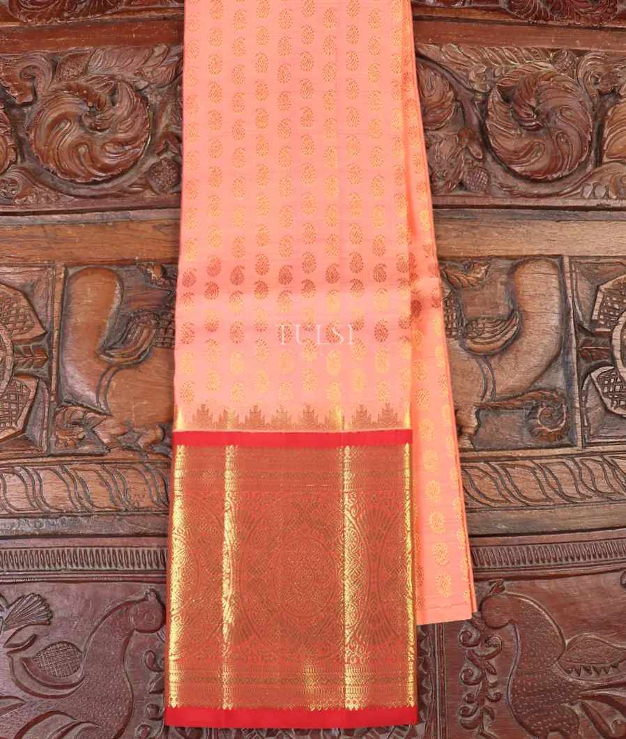 Peach Kanjivaram Silk Pavadai T581295-image