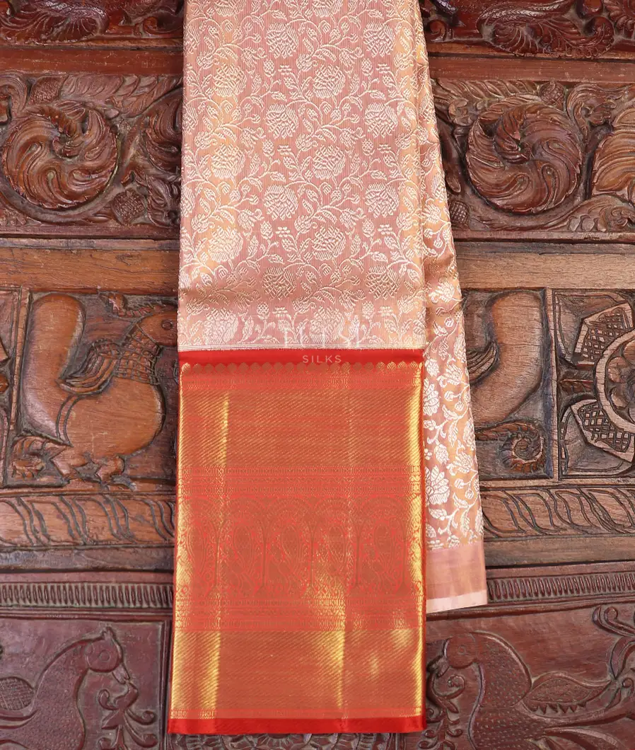 Dusky Rose Tissue Kanjivaram Silk Pavadai T581332-image