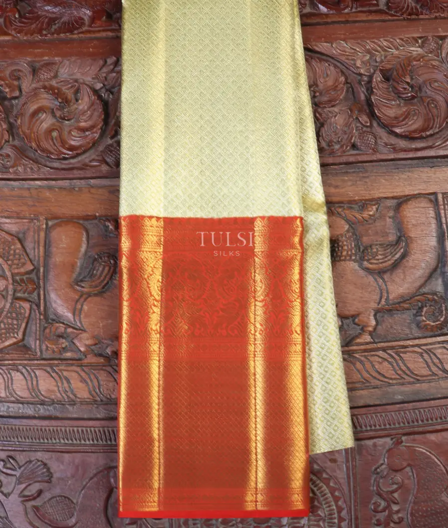 Pale Green Tissue Kanjivaram Silk Pavadai T581329-image
