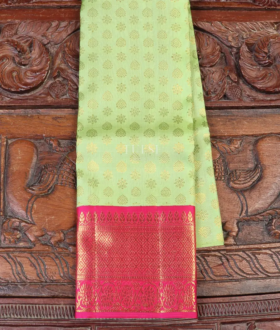 Green Kanjivaram Silk Kids Pavadai T563720-image