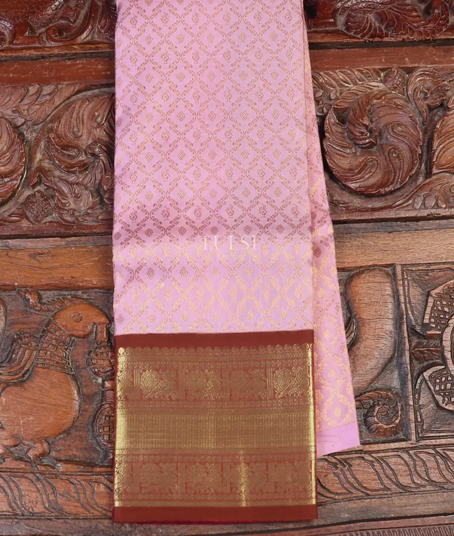 Lavender Kanjivaram Silk Kids Pavadai T547782-image