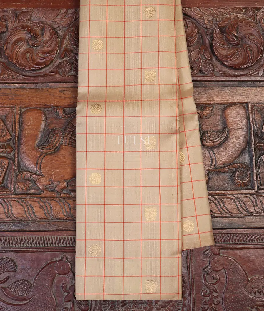 Beige Kanjivaram Silk Saree T582894-image
