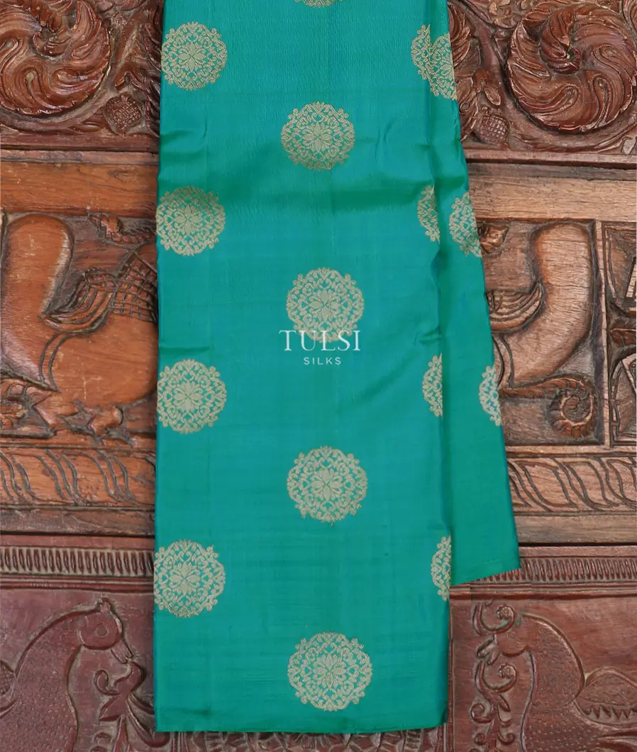 Greenish Blue Kanjivaram Silk Saree T581183-image