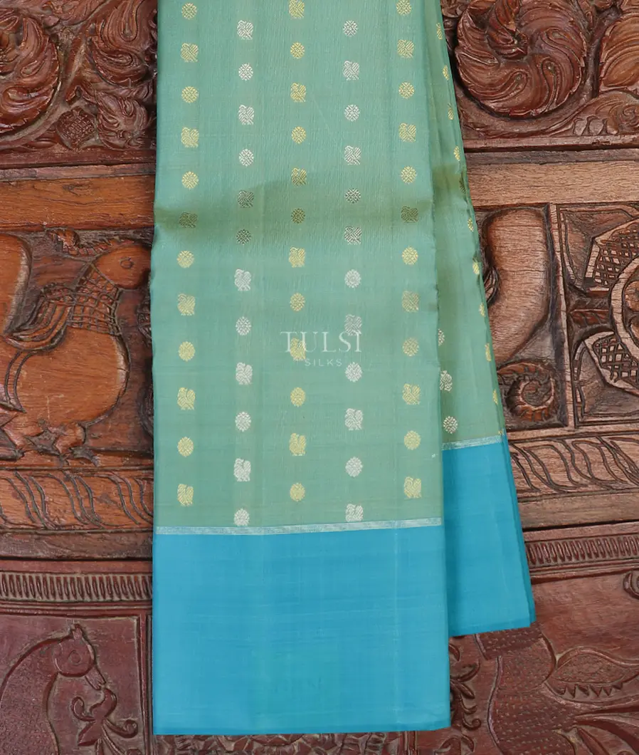 Light Greenish Blue Kanjivaram Silk Saree T582294-image