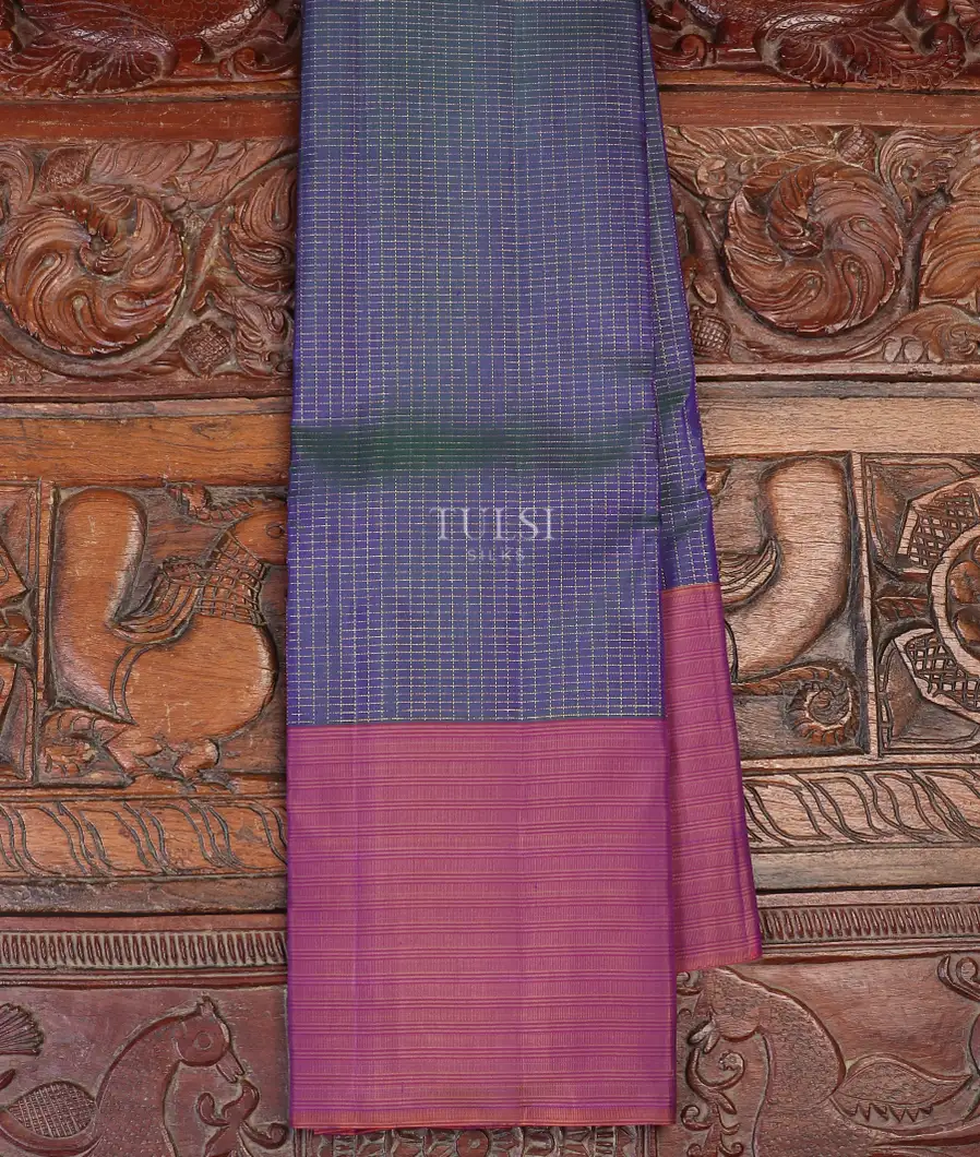 Peacock Blue Kanjivaram Silk Saree T583066-image