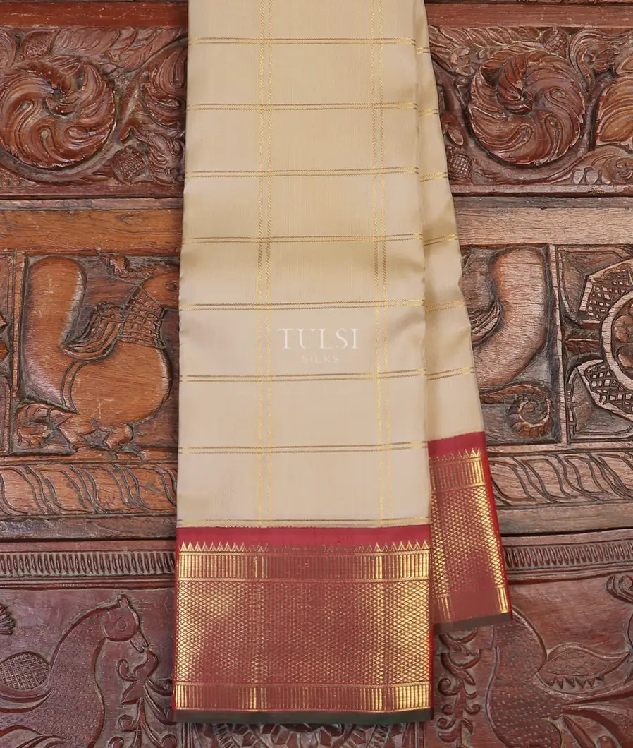 Beige Kanjivaram Silk Saree T582345-image