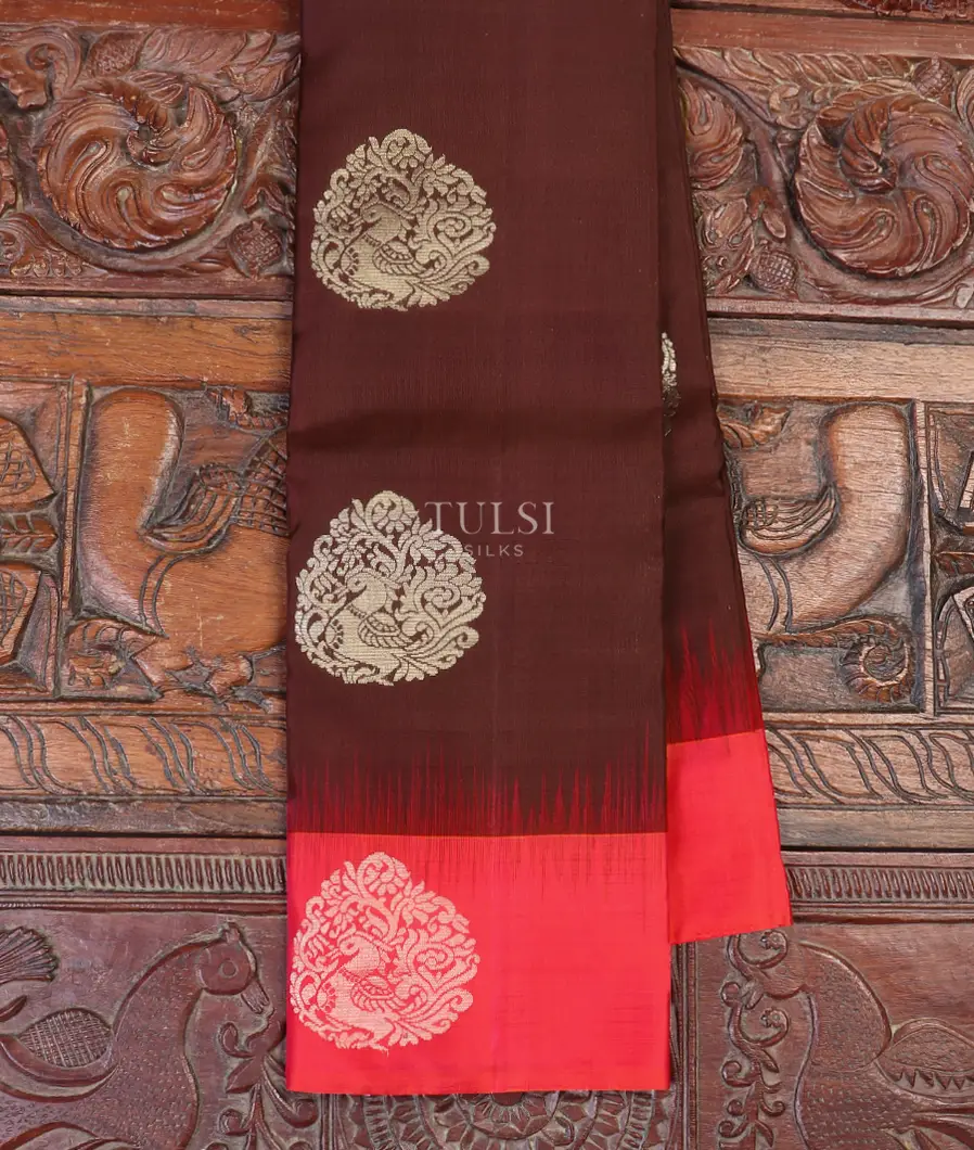 Brown Soft Silk Saree T581029-image