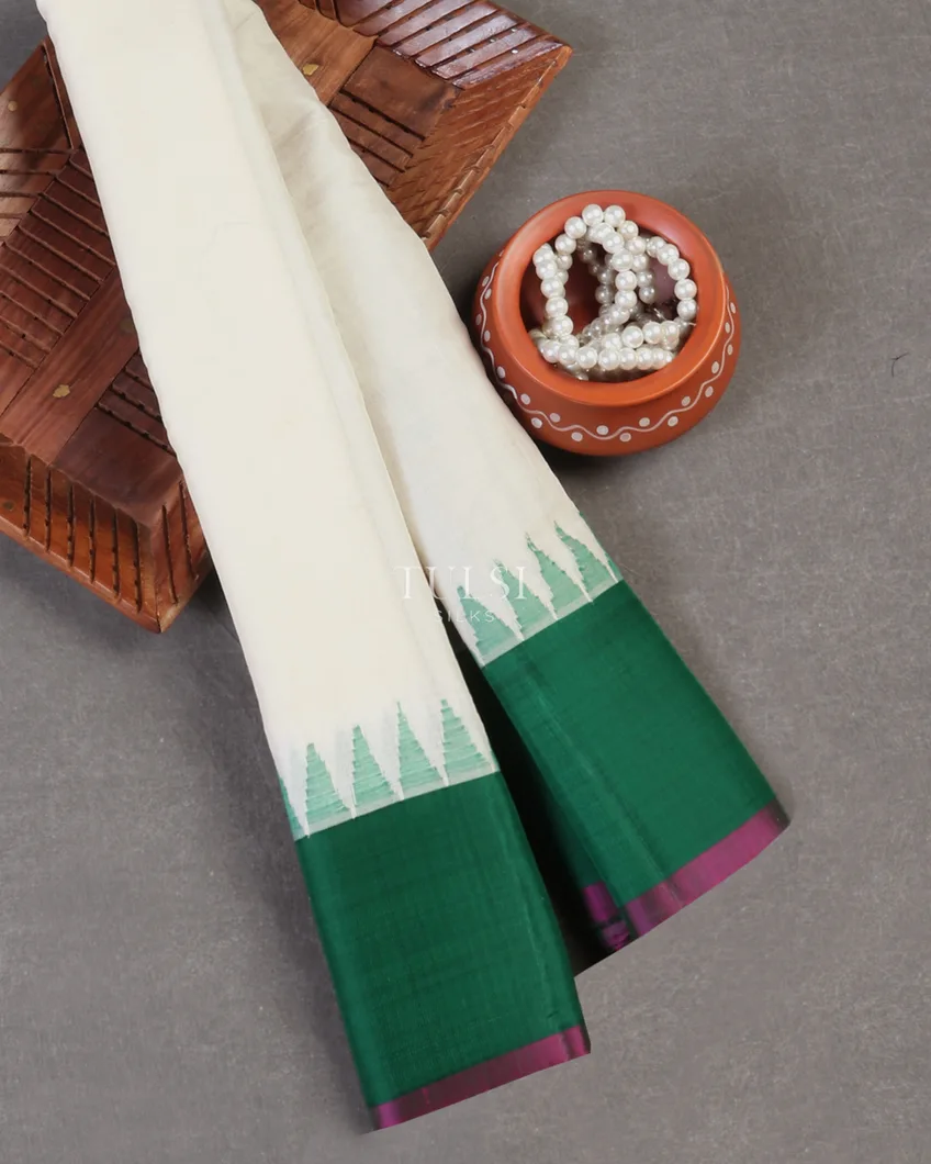 Off - White Gadwal Cotton Saree T577370-image