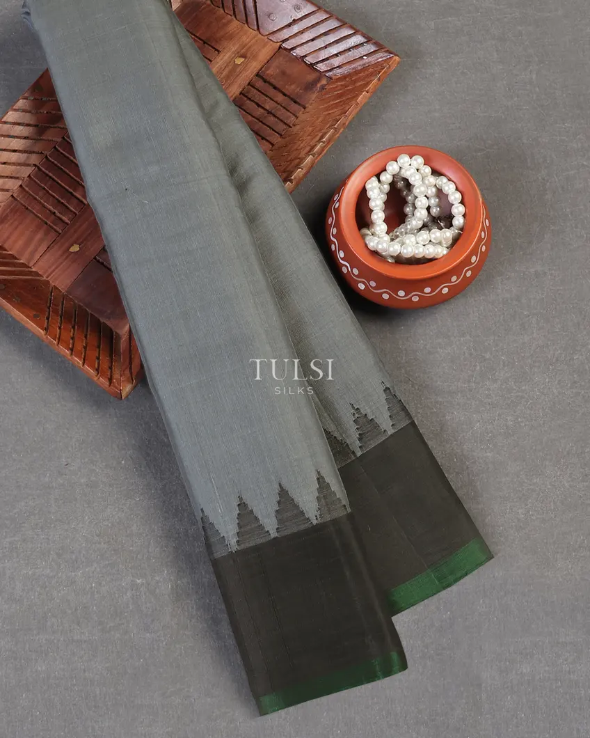Grey Gadwal Cotton Saree T550651-image