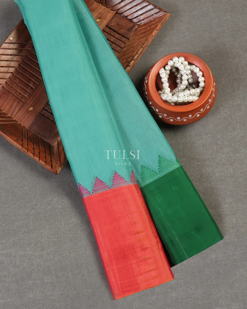Blue Gadwal Cotton Saree T577053-image