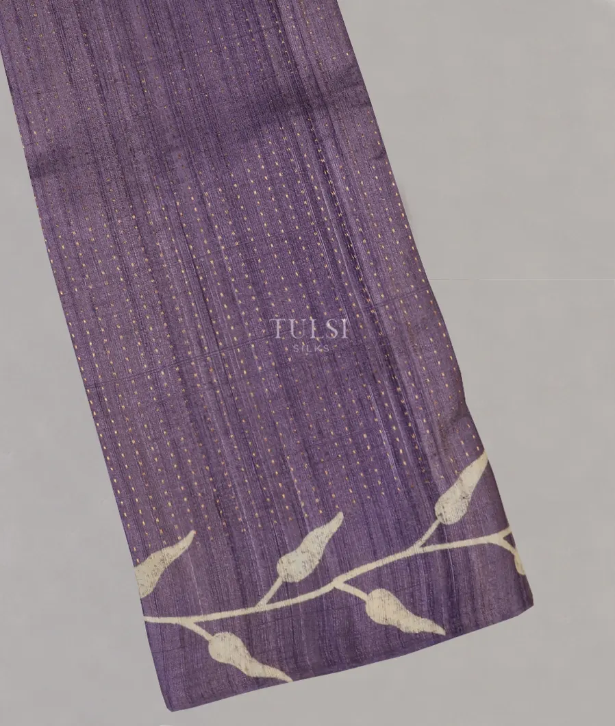 Purple Tussar Printed Saree T579308-image