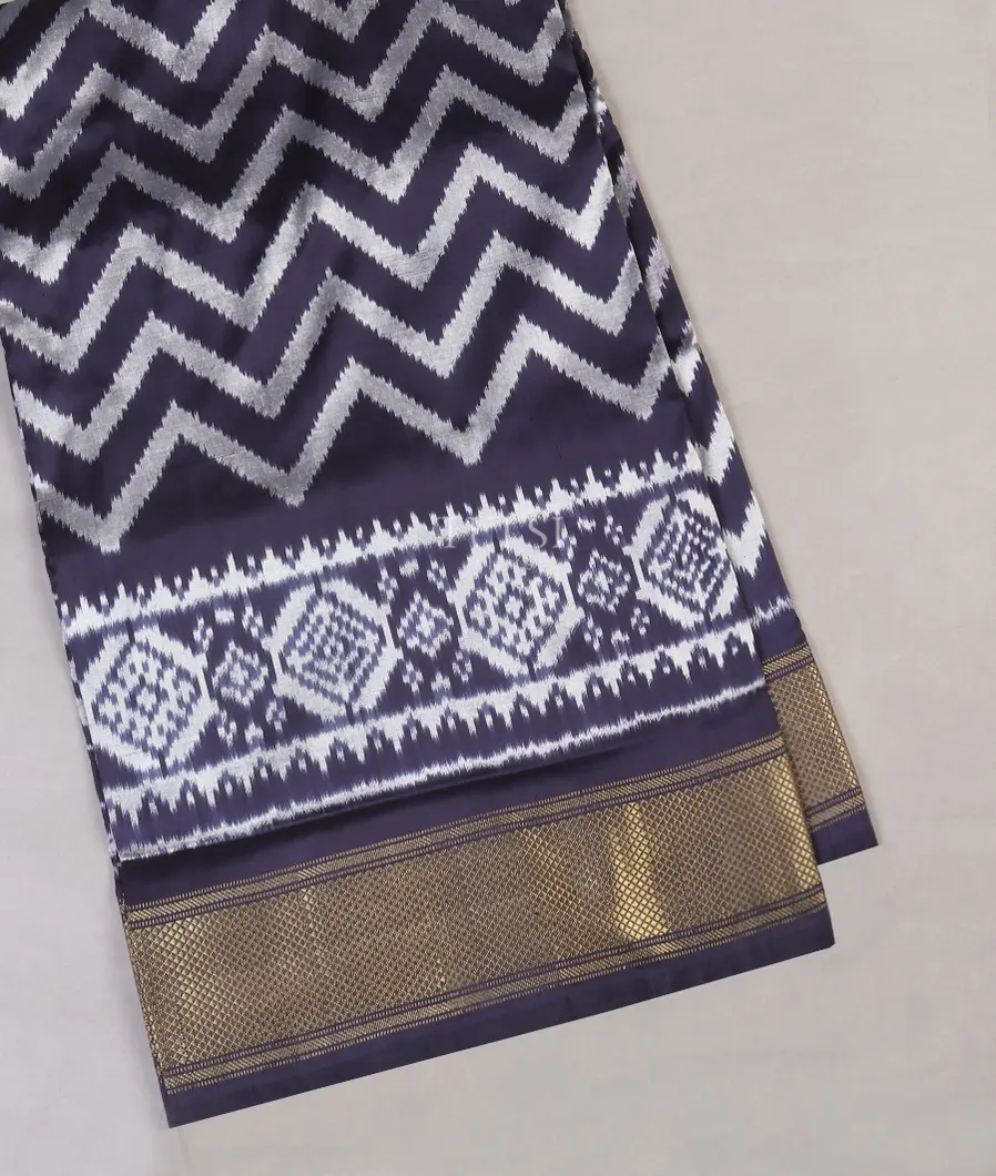 Blue Ikat Silk Saree T544947-1-image