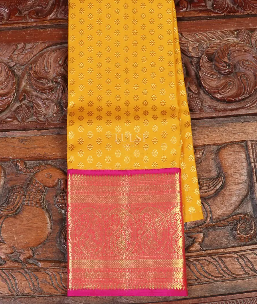 Yellow Kanjivaram Silk Kids Pavadai T563679-image
