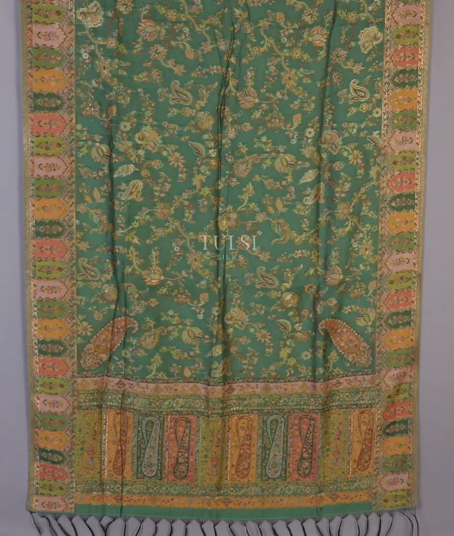 Green Kashmir Kani Silk Dupatta T581213-image