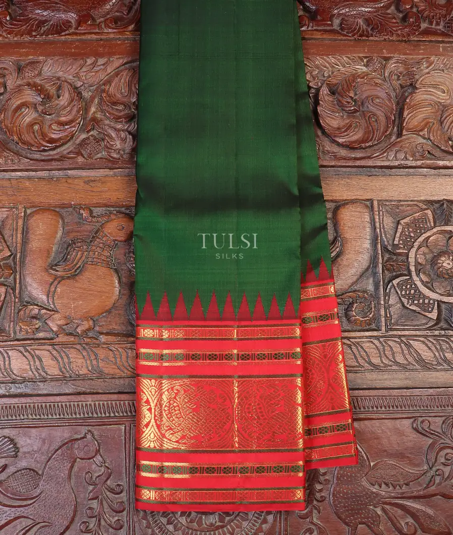 Bottle Green Kanjivaram Silk Saree T566514-image