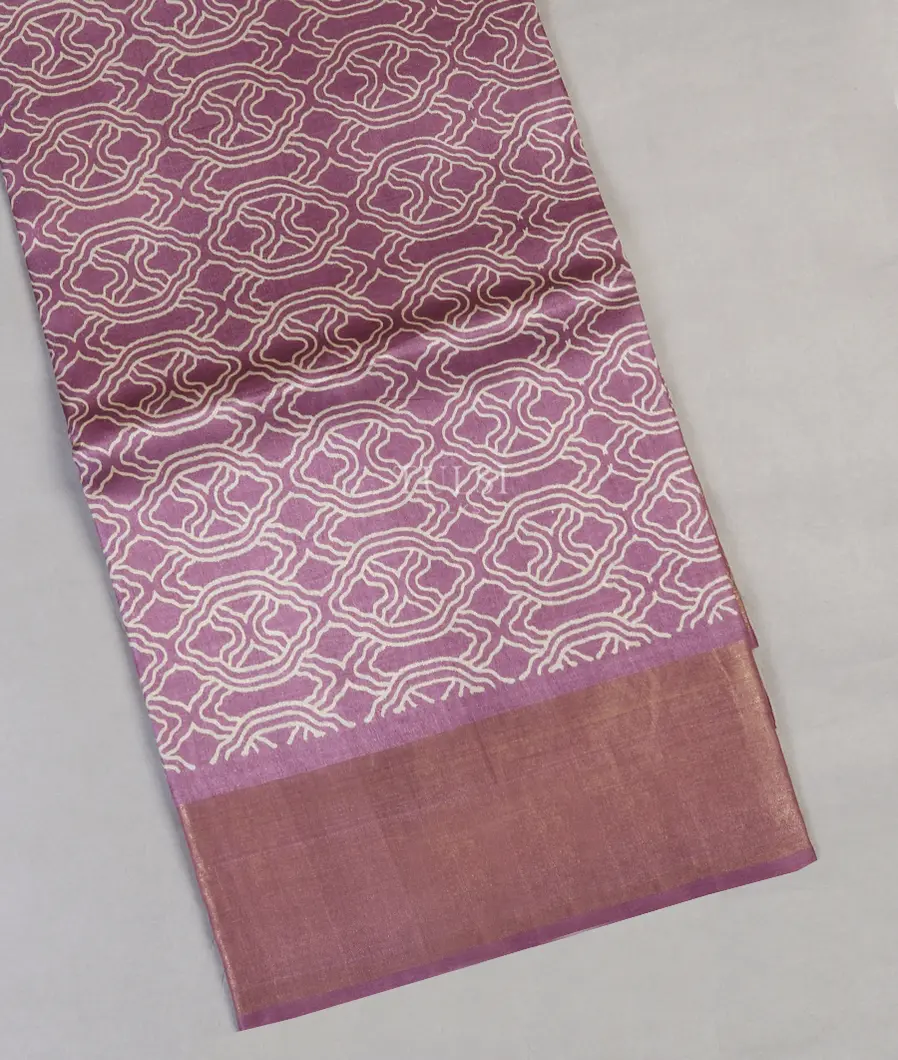 Mauve Purple Tussar Printed Saree T572759-image